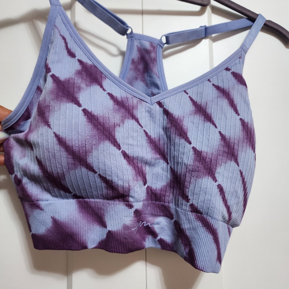PINK VICTORIA'S SECRET Purple and Blue Tie-Dye Racer Back Sports Bra